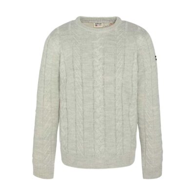 Jersey de punto trenzado con cuello redondo